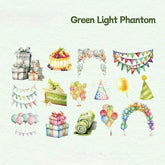 Stationery - Green Light Phantom PET Stickers 30pcs - Goodie Goodie